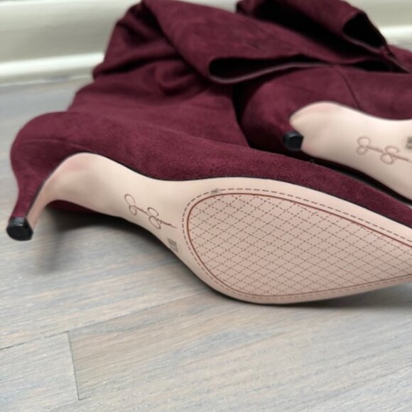 Jessica Simpson Faux Suede Burgundy Boots 8 - Picture 8 of 8